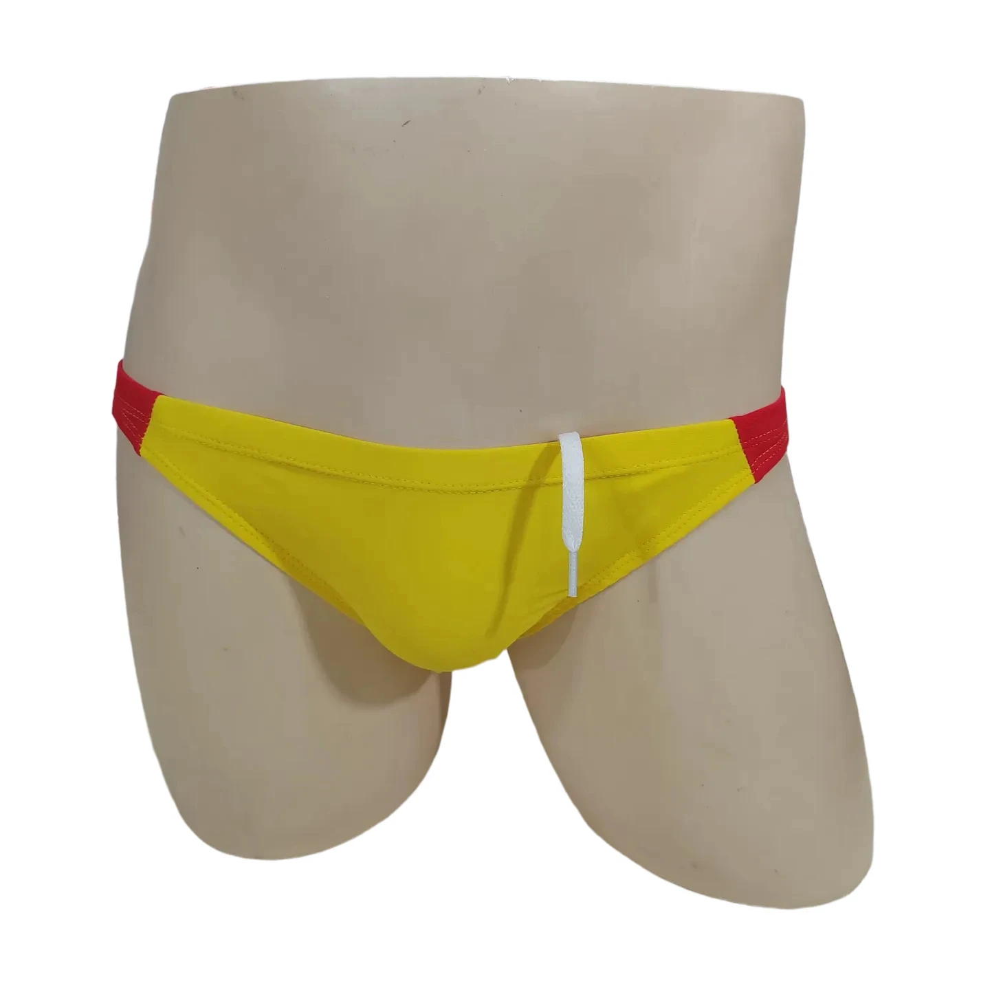 BOYTHOR Men's Triangular Swimsuit - Color-Contrasting Patchwork Interior Drawstring Quick-Drying Beach Swimming Swimsuit