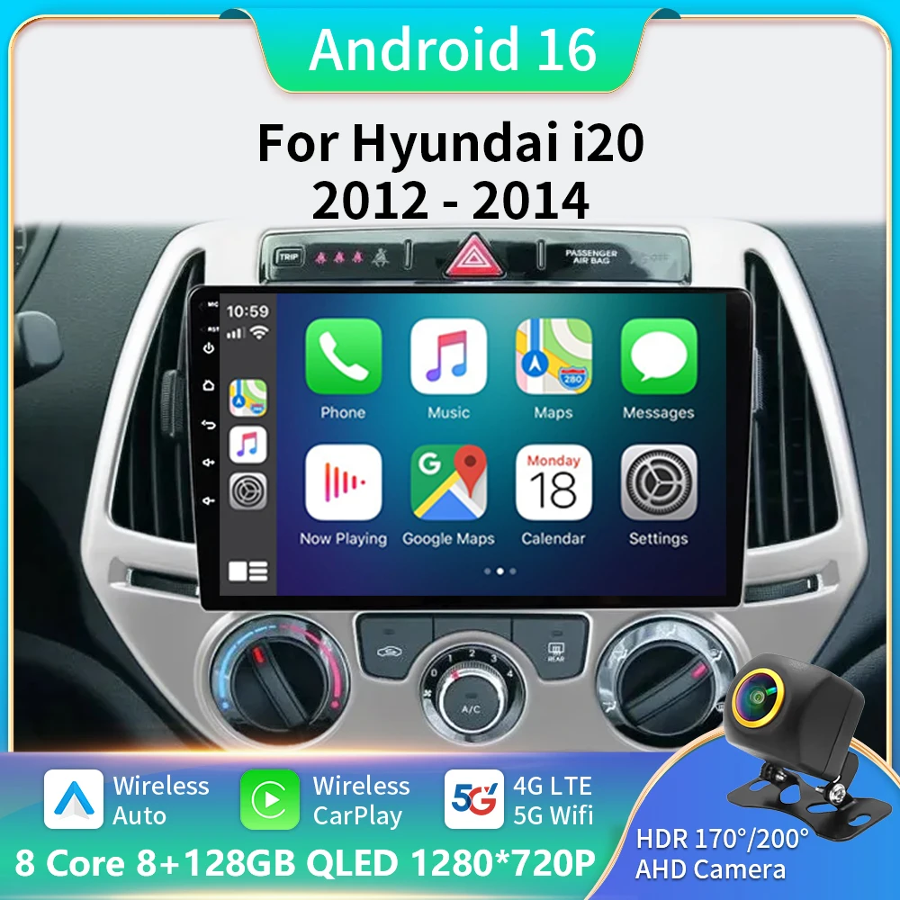 

Android 16 2 Din Dsp Autoradio Car Radio Multimedia Video Player For Hyundai I20 2010 - 2014 Carplay GPS Navigation 5G 2 Din Dvd