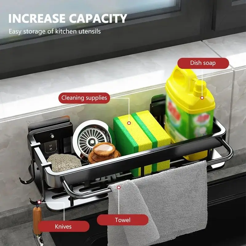 

Shower Caddy Shelf Organizer Rack Self Adhesive Bathroom Shelves Basket No Drilling Rustproof Stainless Steel Bathroom Organizer