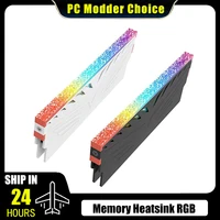 Disipador de calor de memoria de computadora Chaleco de enfriamiento RAM 5V ARGB de 3 pines para RAM de escritorio DDR3 DDR4 DDR5 Universal, diseño Diamond RGB, 2 unids/pack