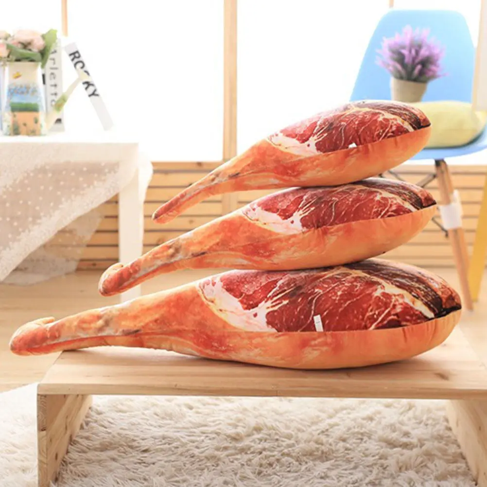 

Oversized Simulation Ham Pillow High Quality PP Cotton Filled Cozy Hugging Cushion for Bed Sofa Living Room Food Theme Gift