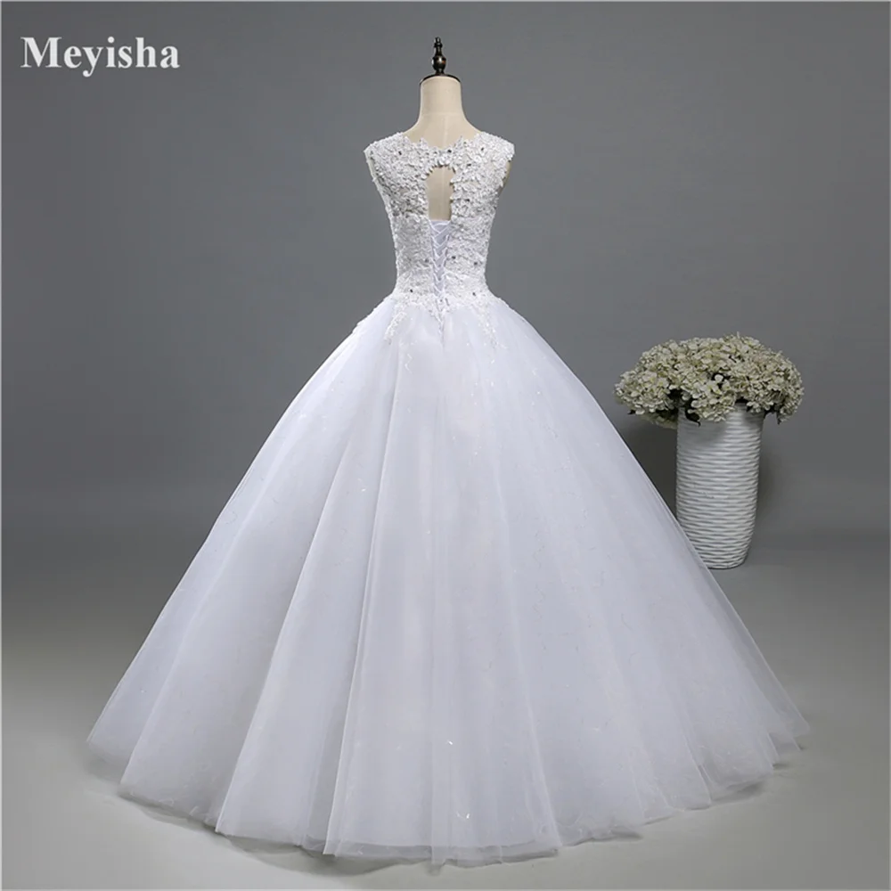 ZJ9139 Customized Ball Gown Real Images Lace Tulle 2026 Wedding Dresses Bridal Dress Plus Size Shine Skirt Crystal Beads