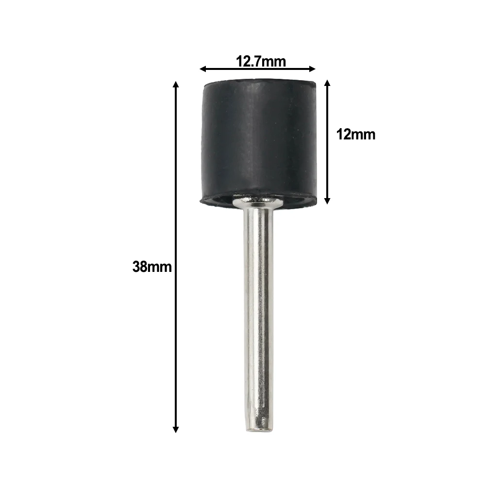 5pcs Rubber Mandrel 1/8 Inch Grinder Drum Sanding Sandpaper Circle Kit For Rubber Drum Mandrel 6.35/12.7mm