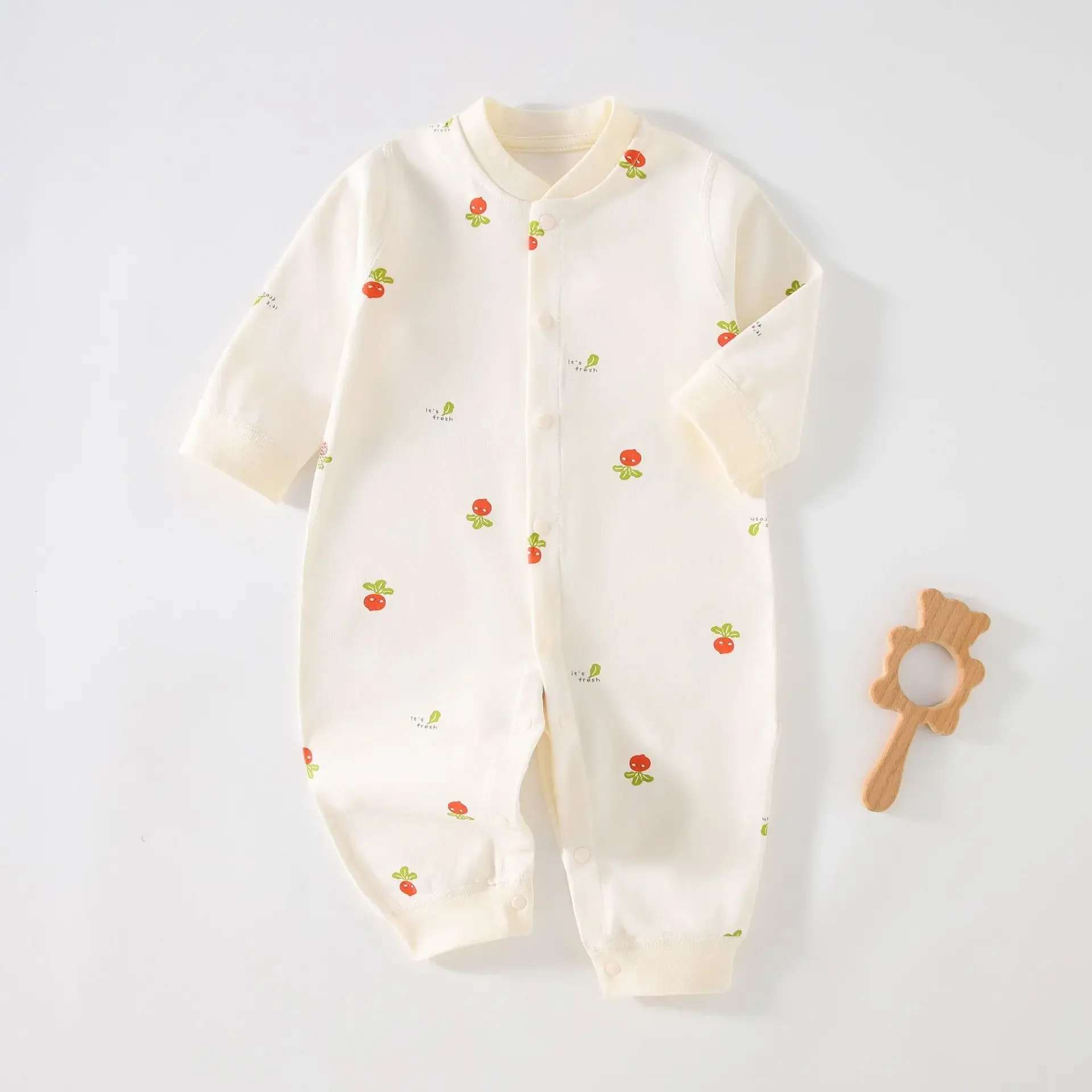Babykleidung, 100 % Baumwolle, langärmelig, Strampler für Jungen und Mädchen, dünner Body und einteiliges Loungewear-Outfit, süßes Design für Neugeborene