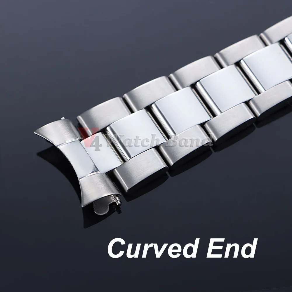Curved End Metal Strap for Rolex for Water Ghost Watch Band 13/17/18/19/20/21mm Stainless Wrist Bands for Oyster Luxury Bracelet
