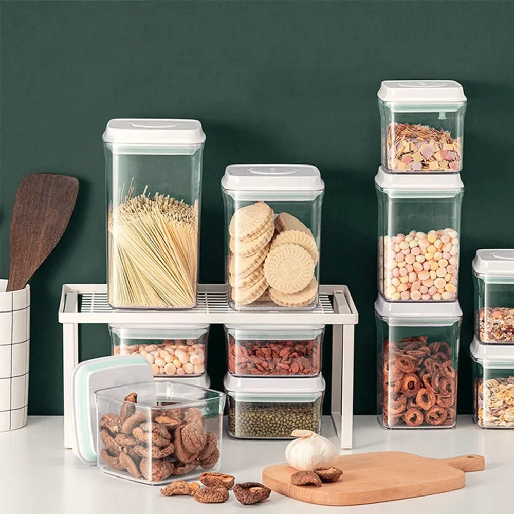 Pop Up Food Storage Containers with Lids, Pop Top Food Storage Containers for Pantry Kitchen, Airtight Container Sets