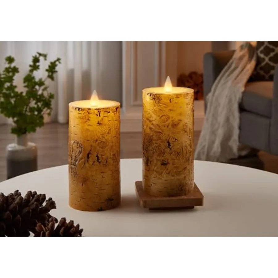 Rechargeable Flameless Pillar Candles with Remote Timer, 3D Moving Flame Real Wax LED Candles, 6H Charging for 480H Long Lastin
