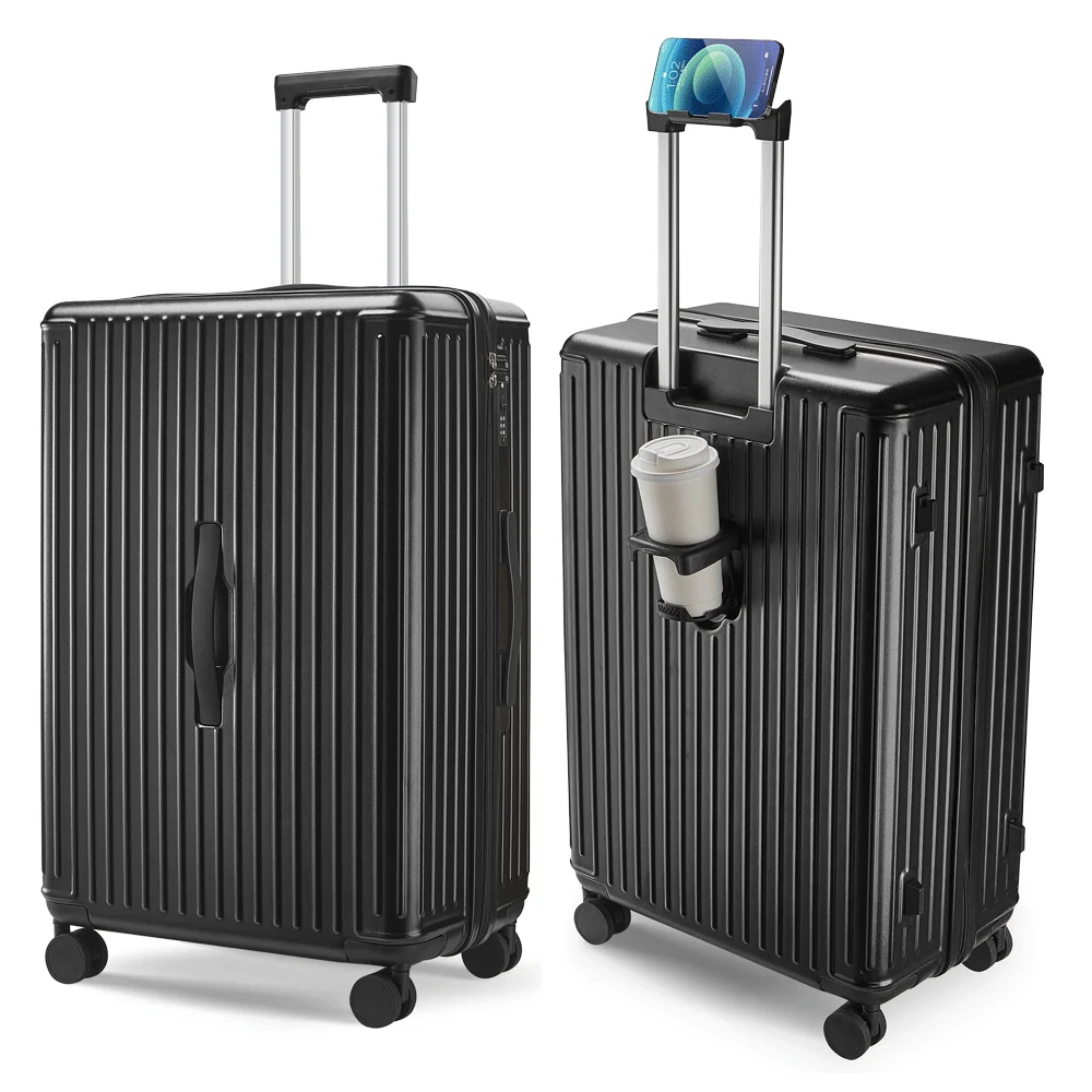 2024 New Design Carry On Luggage Travel Bags Luggage Suitcase Trolley Case with Cup Phone Holder PC Spinner Wheels Trolley Case