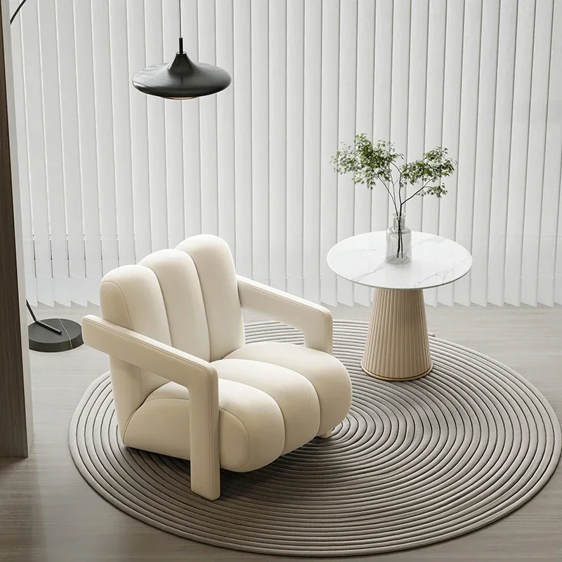 Light luxury living room single sofa chair, creative hotel balcony reception lounge area negotiation leisure table and chair