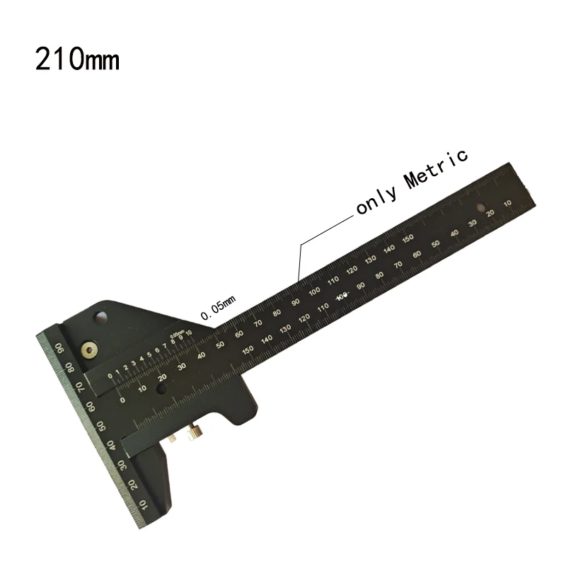 Versatile 0-280Mm Marking Depth T Ruler For Woodworking Aluminum Alloy Sliding Measuring Gauge Scribe Tool