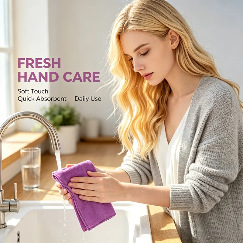 Microfiber Quick‑Dry Hand Towel Ultra Soft Lightweight Home Bathroom Travel Sports Gym Absorbent Compact Face Towel