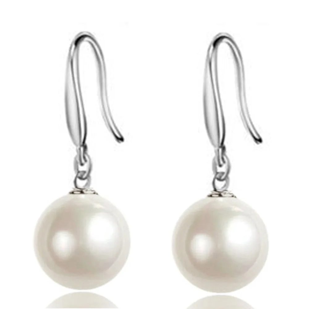 

925 Sterling Silver 8-14MM Luxury Pearls Earrings For Women Wedding Engagement Party Fashion Charm Jewelry