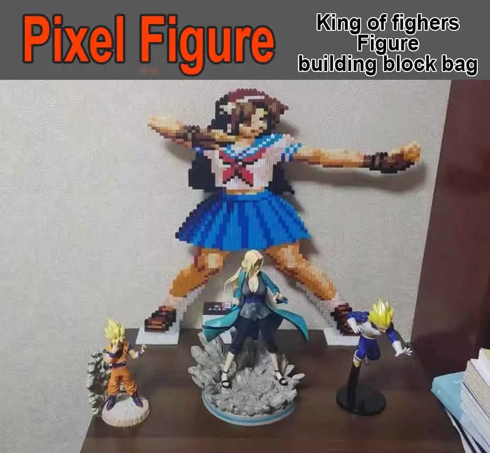 The King of Fighters SNK Pixel Building Blocks Figure  Athena Asamiya Chin Gentsai Geese Howard Retro arcade ornaments