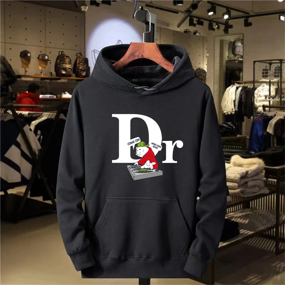 

2024 high quality fashion trend new product Machine Bear Trendy Brand Printed Men_s Hoodie Cute