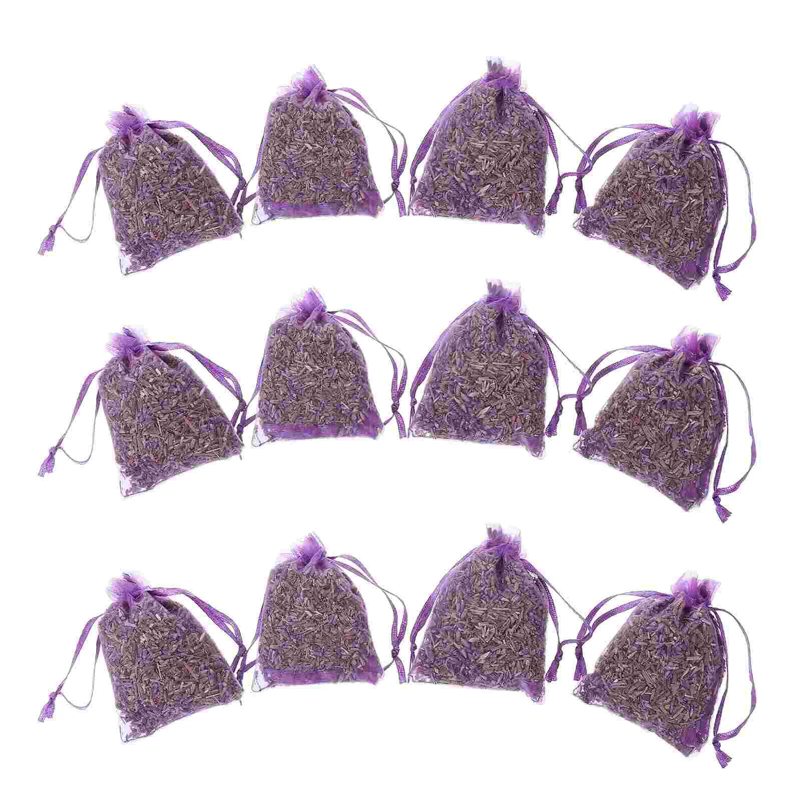 12 Pcs Lavender Sachet Drawers Fresheners Fragrant Car Natural Mesh Home Flower Sachets Bag