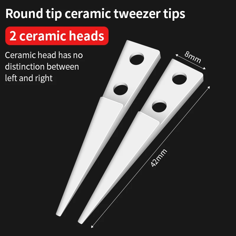 LUXIANZI 1pc Stainless Steel Tweezers Ceramic Tip Industrial Precision Fly Line Tweezers for Mobile phone Electronic Repair Tool