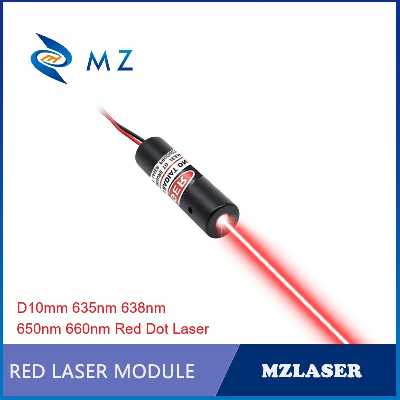 Compact Red Dot Laser Module 635nm 638nm 650nm 660nm D10mm 20mW 30mW 50mW 100mW 3V 5V Industrial Grade for Woodworking Parts