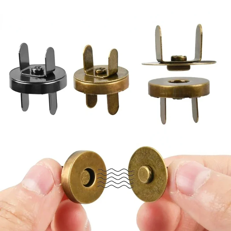 1/5PCS 18MM Metal Magnetic Snap Fasteners Clasps Buttons Handbag Purse Wallet Craft Bags Parts Accessories