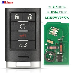 jingyuqin 5 Buttons For Cadillac CTS STS 2008-2014 Fob 315MHz ID46 Chip M3N5WY7777A Smart Remote Control Car Key Uncut Balde