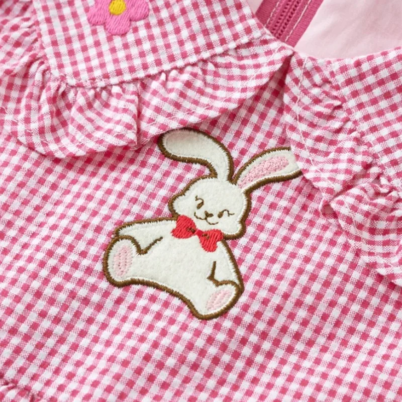 Japanese Girls Casual Dresses Cartoon Rabbit  Summer Short Sleeved Dress Girl Skirts Vestidos  Baby Clothes  Kids Skirt Robe