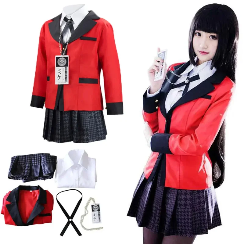 Kakegurui Compulsive Gambler Cosplay Costume Jabami Yumeko Ririka Momobami Saotome Meari School Uniform