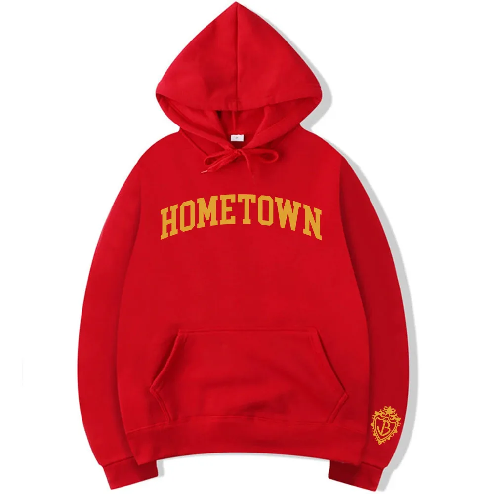 JonasBrothers Hometown Hoodies Fashion Long Sleeve Hooded Sweatshirt Casual Letter Graphic Print Pullovers Unisex Streetwear