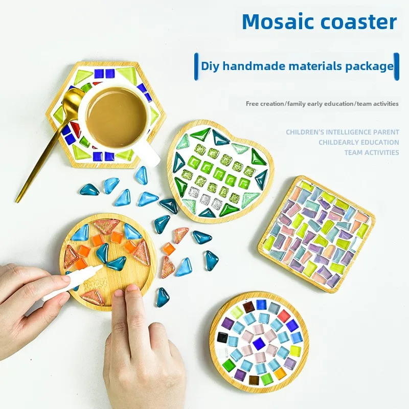 

Mosaic CoasterDIYCreative Children's Handmade Material Kit Activities Mid-Autumn Festival Handmadediy