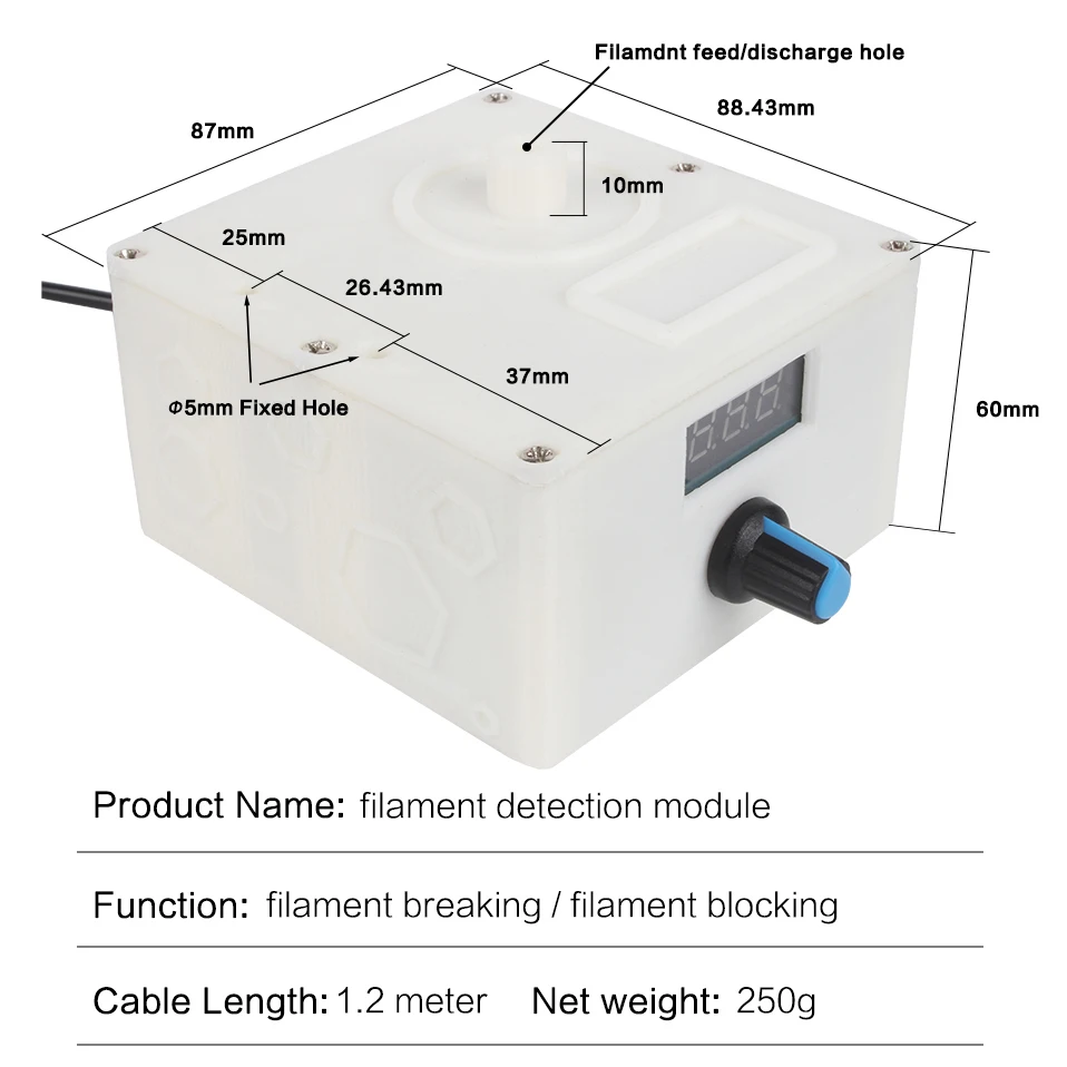 Lerdge Filament Detection Module Blocking Breaking Two in one detector sensor with 1.2m cable Material Detector For 3D Printer