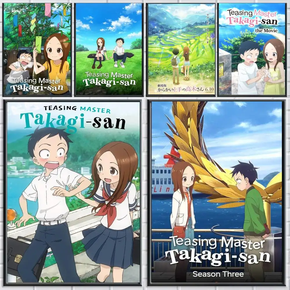 anime T-Teasing Master Takagi-san-N Poster Peel and Stick Wall Art for Cafe Office Bar and Home Decoration