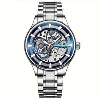 TEVISE Automatic Mechanical Watch for Men Stainless Steel Skeleton Watch Luminous Top Brand Fashion Men Watch