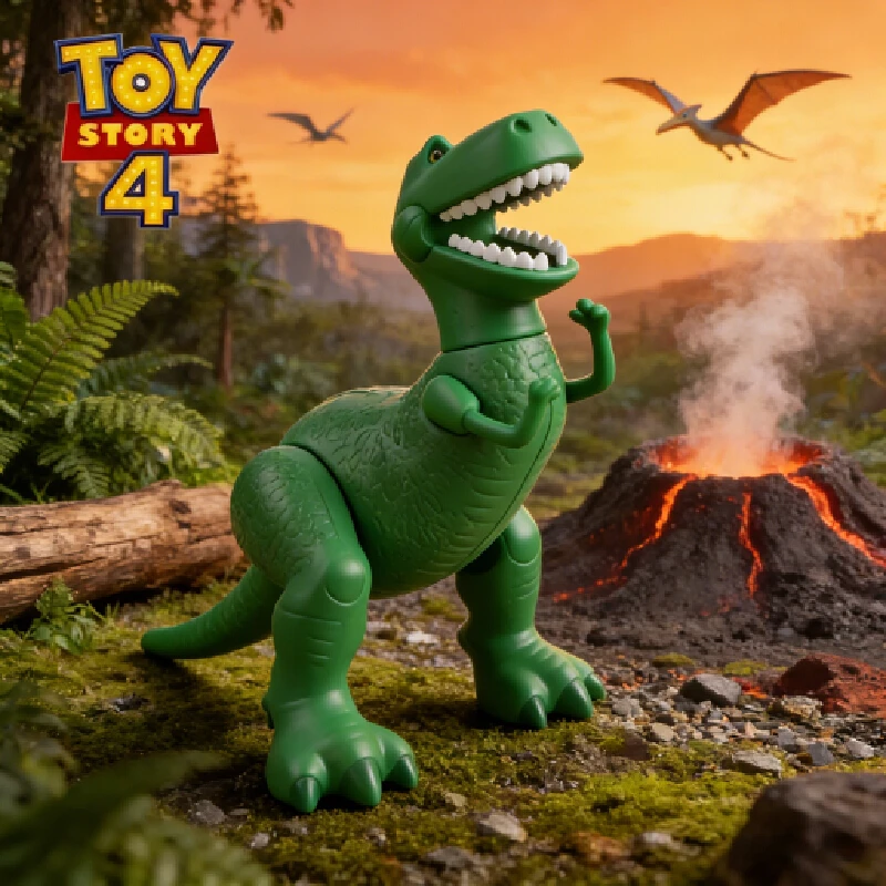 Disney Toy Story 4 Rex Zielony Dinozaur 22cm Figurka Aktywna Mini Model Kolekcjonerski Zabawka Prezent Urodzinowy dla Dzieci