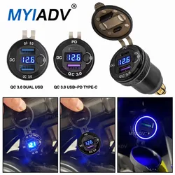 R1200RT Motorcycle Charger With Switch QC 3.0 USB PD Type-C Accessories For BMW R1200GS R1250GS R1300GS ADV F800GS F800GT R12