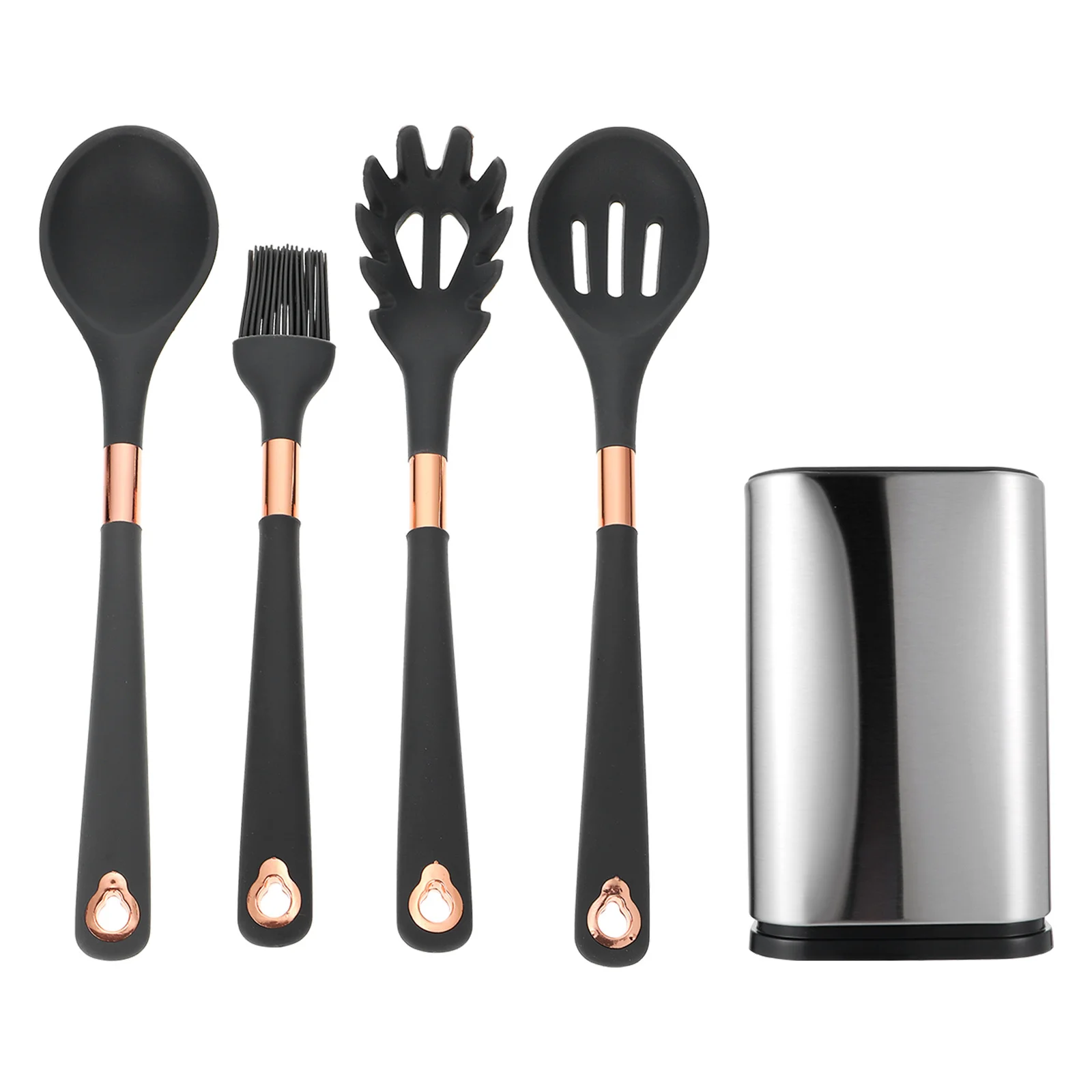 

1 Set Of Cooking Spatula Spoon Set High Temperature Resistant Silicone Non-Stick Kitchen Utensils For Home Restaurant Noodles