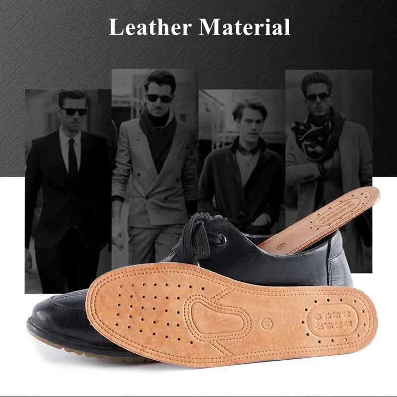 Pigskin Insole Leather Shoes Boots Shoe Inserts Soft Breathable Deodorant Anti-slip Template Shock Absorbing Insoles Sole