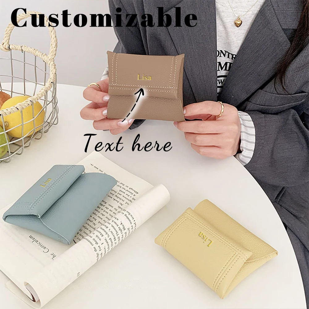 اسم مخصص محفظة النقود المعدنية من جلد البولي يوريثان، هدية تذكارية، مفتاح، حقيبة تخزين العناصر الصغيرة، محفظة الموسم المحمولة باليد، عالمية #1