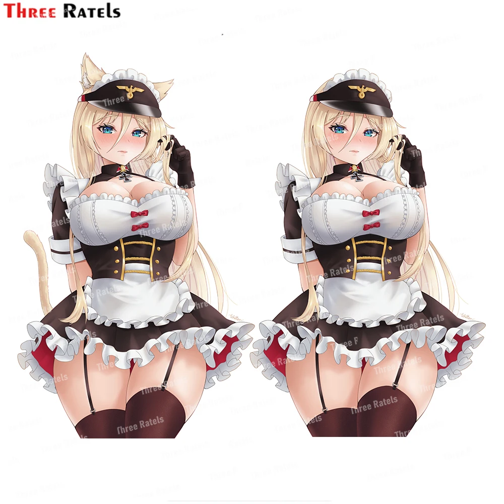 Three Ratels i114 Bismarck Azur lane stickers and decals for girl's bedroom decoraton vinyl material waterproof silicone