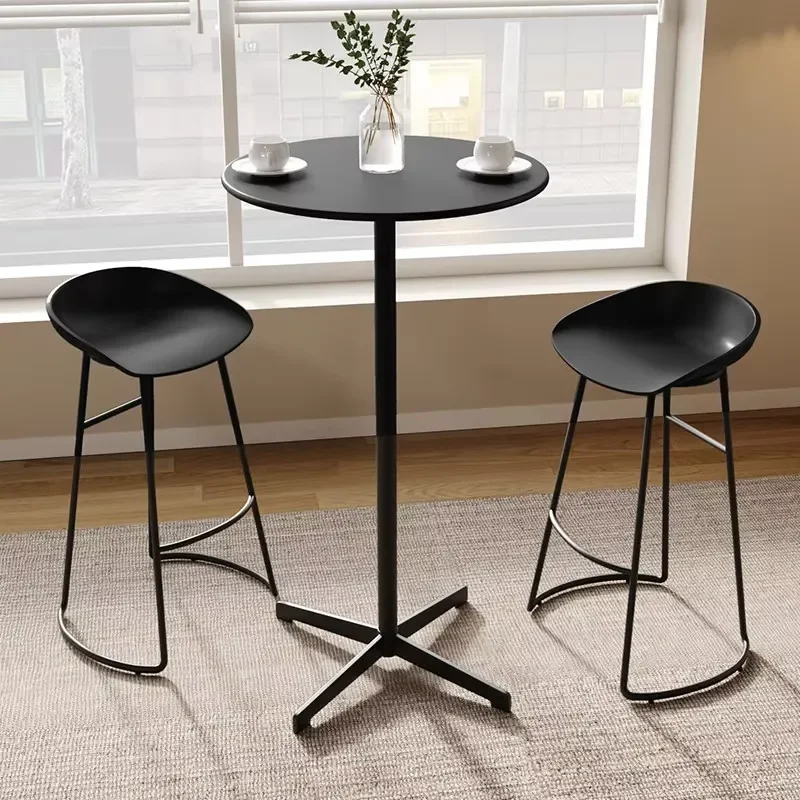 Modern Minimalist Round Plastic Tall Table for Outdoor Restaurant Cafe Courtyard Terrace Wholesale
