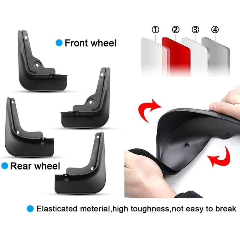 2Pcs Rear Mudguards for Dodge Caliber 2007~2012 Accessories 2008 2009 2010 2011 Fender Mud Flaps Guard Anti-splash Car Styling