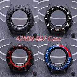 42mm Watch Case For NH35/36 Black Matte Waterproof Stainless Steel Case Sapphire Glass Fits NH36/35 Movement Fits 22mm Band