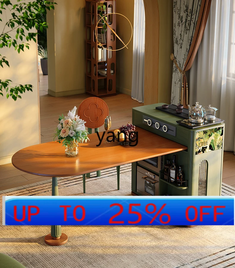 

LTT retro small apartment household solid wood retractable medium and ancient style table