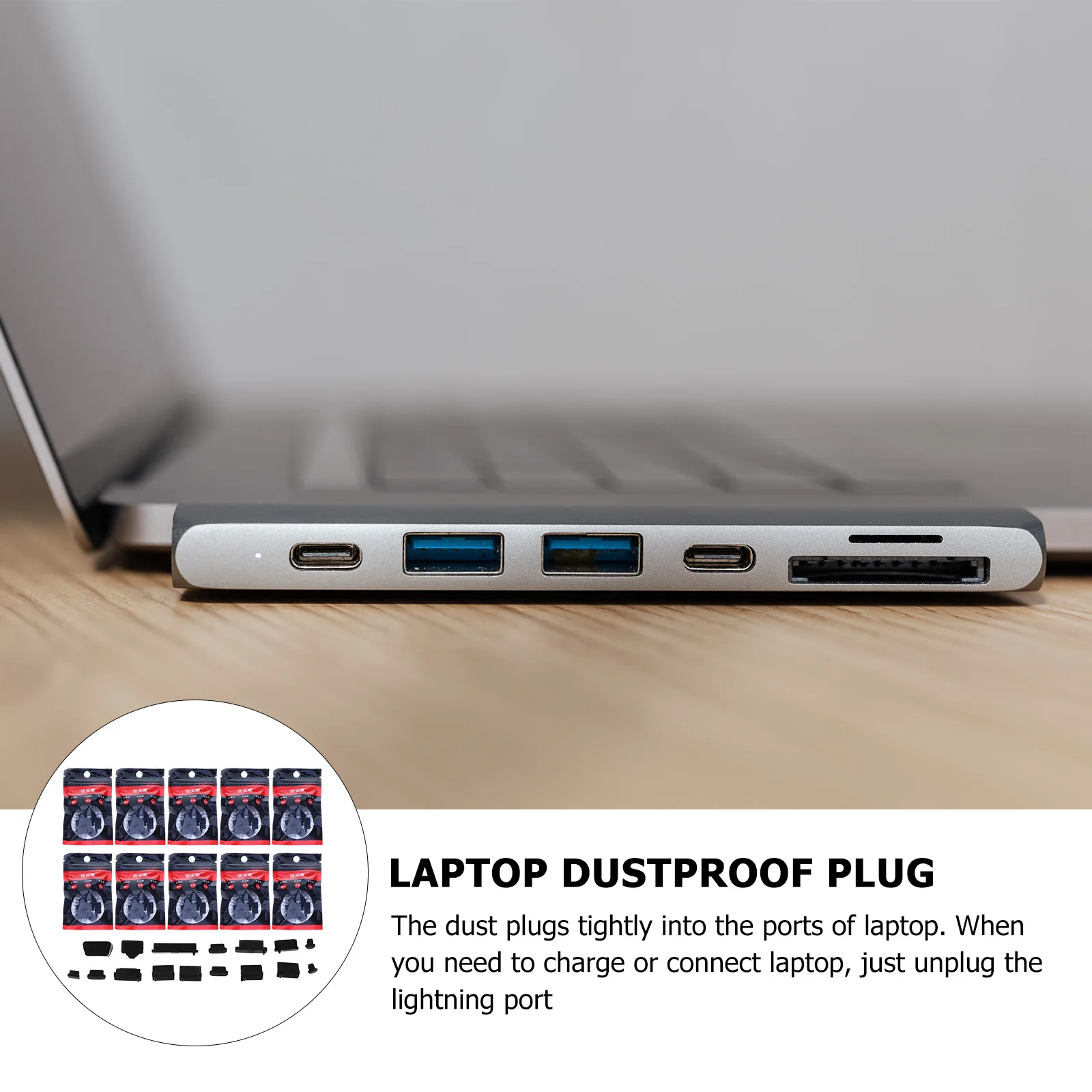 

160Pcs Laptop Charging Port Dustproof Plugs Silicone Protective Stopper Anti-Dust Waterproof Laptop Port Cap Plug
