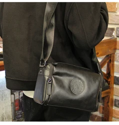 New Black Fashion Men's Single Shoulder Crossbody Bag Daily Casual Small Backpack Simple Style Messenger Bag