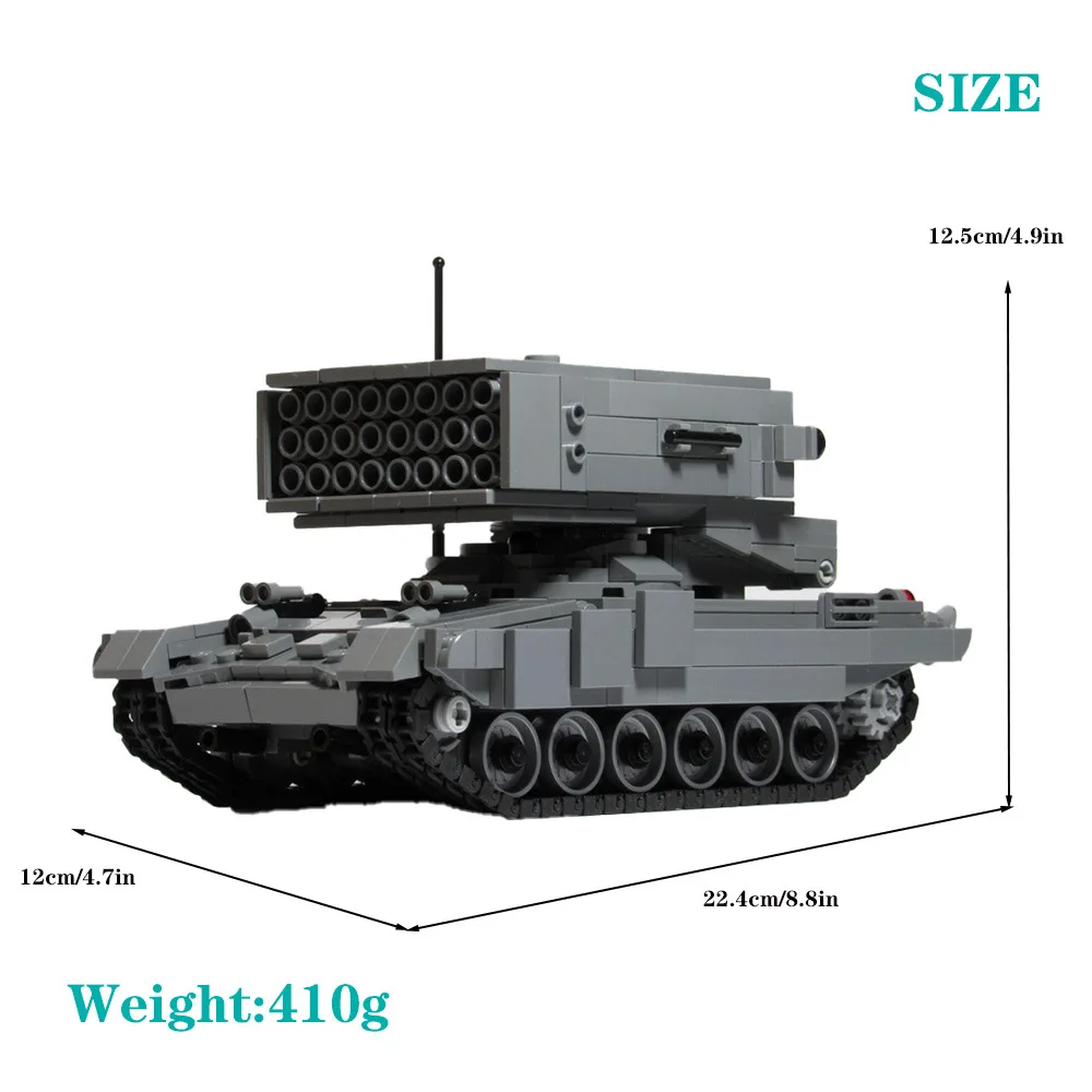 Bloques de construcción para niños y adultos, juguete de ladrillos para armar tanque lanzador de cohete blindado Militar del Ejército de EE. UU. Y Rusia, modelo de arma de soldado de guerra moderno