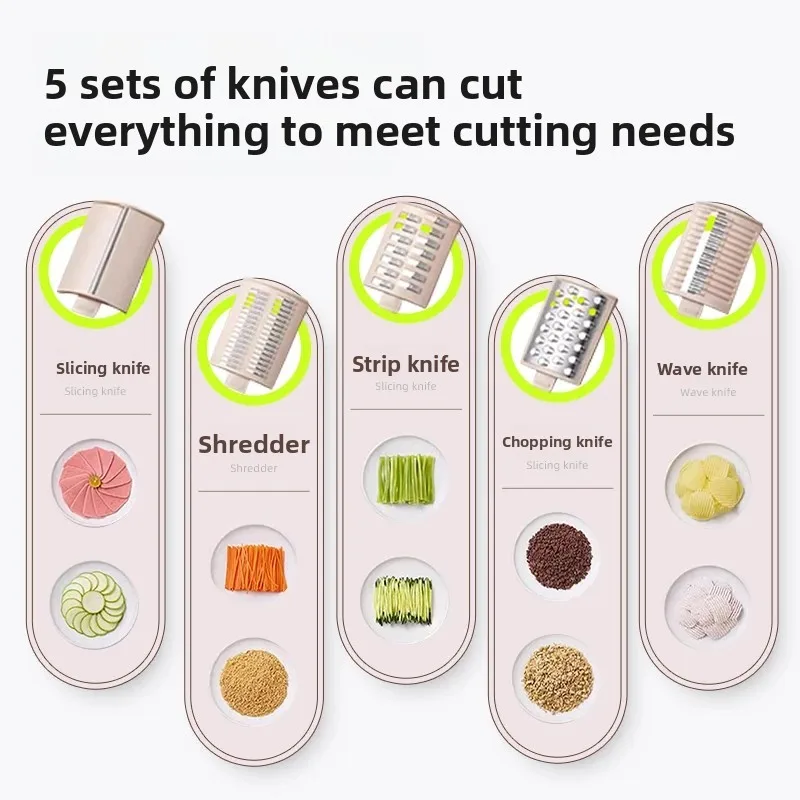 Electric vegetable cutter Household multi-functional automatic vegetable cutting artifact Potato slicing planer Shredder