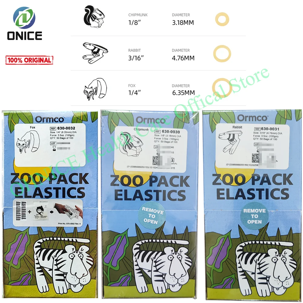 

5000pcs/box Dental Ormco Zoo Original Orthodontic Elastic Ligature Ties Dental Ormco Zoo Pack Elastics Rubber Bands