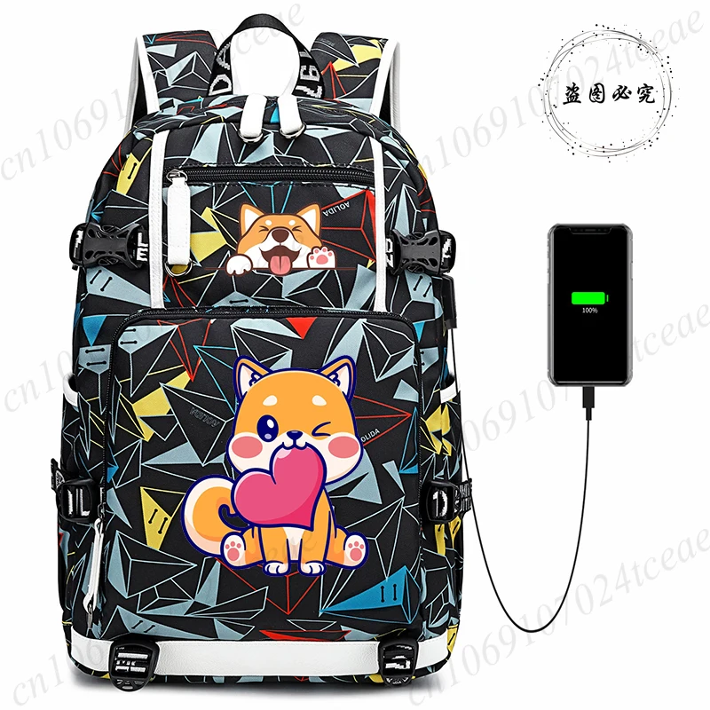 

Рюкзак с милым мультяшным дизайном собаки-шиба-ину для женщин и мужчин, школьные сумки для студентов и подростков, рюкзак для ноутбука, аниме-рюкзак, сумка для книг, mochila