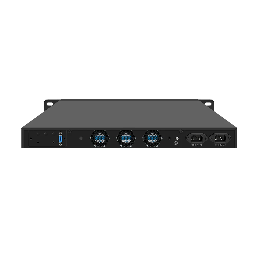 HUNSN 1U Rack Firewall Appliance with Redundancy Power Supply,PFSense,Mikrotik,I3/I5/I7,RJ65,6LAN,OPNsense,VPN,Support 19-24V DC