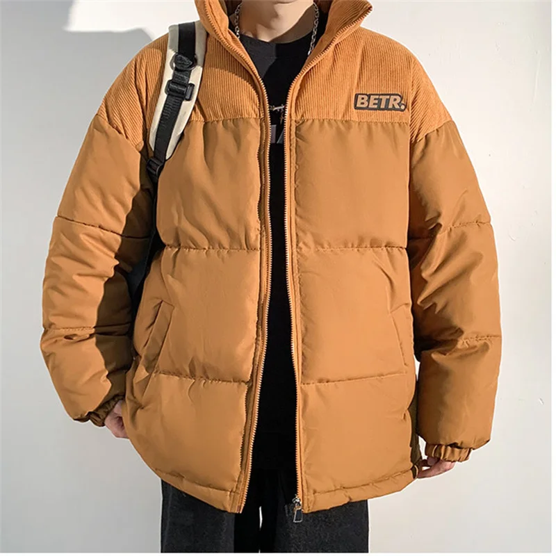 Manteau en coton décontracté polyvalent pour hommes, col montant chaud, beau manteau, mode américains, nouveau, hiver, 2023