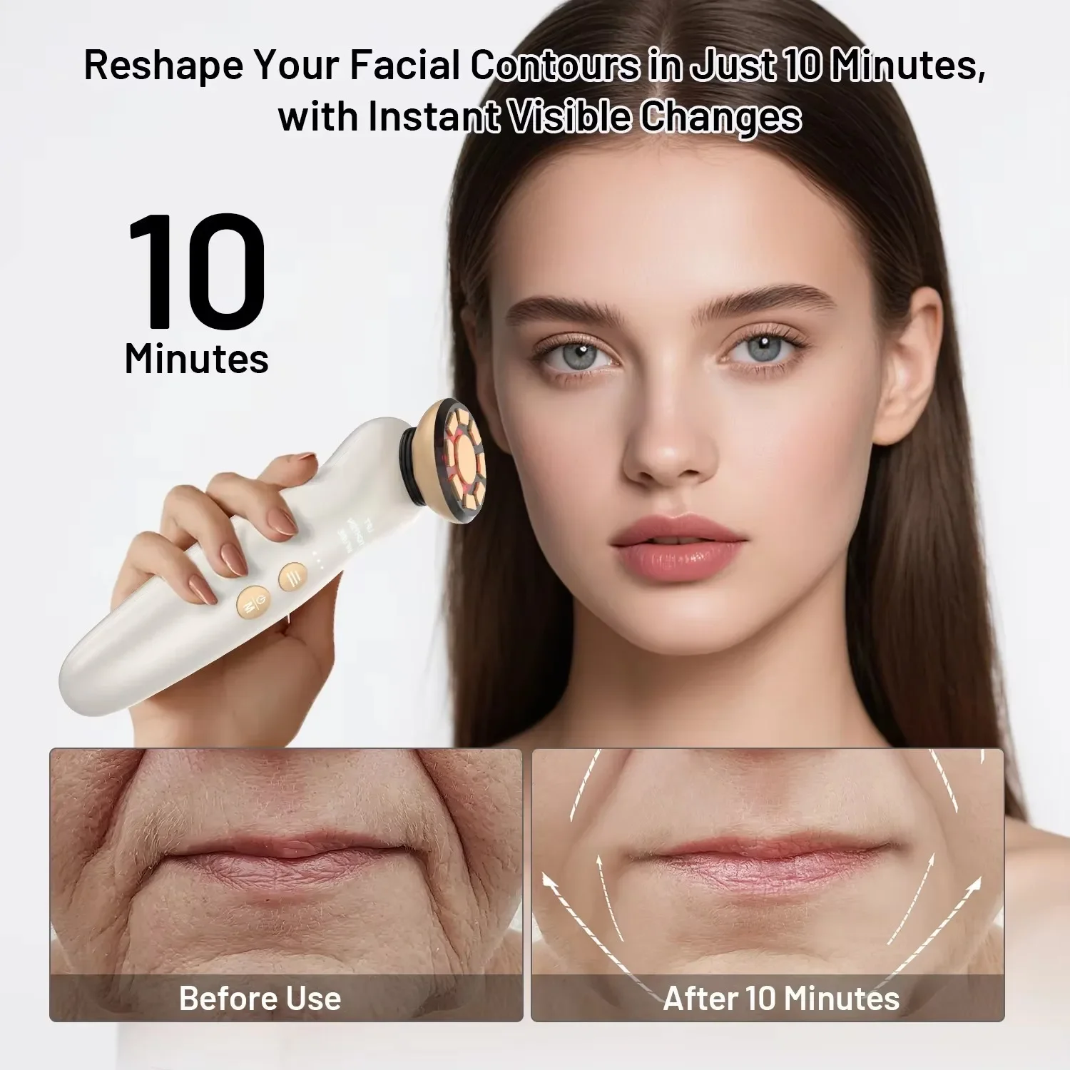 RF Facial Massager LED Light therapy Sonic Ion Vibration Skin Tightening Face Lifting Anti Wrinkle Beauty Device Skin Care Too - view 3
