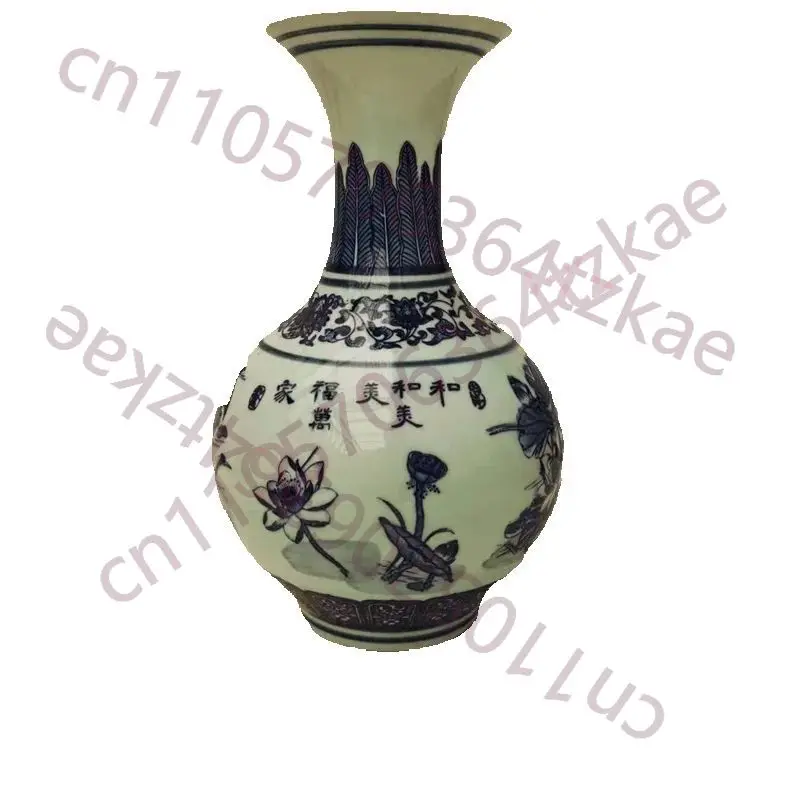 

Antique Chinese Porcelain Vase Blue White Dragon Pattern Long Neck round Mouth Old Decorative Artware